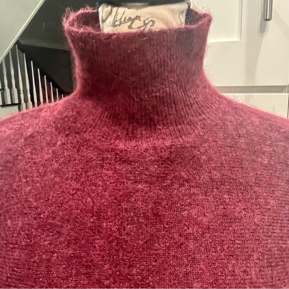 7 For All Mankind Mohair Wool Blend Balloon Sleeve Mock Neck Pullover Sw… - Picture 11 of 16